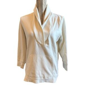 JCrew Cream Shawl Collar Pullover medium soft & cozy